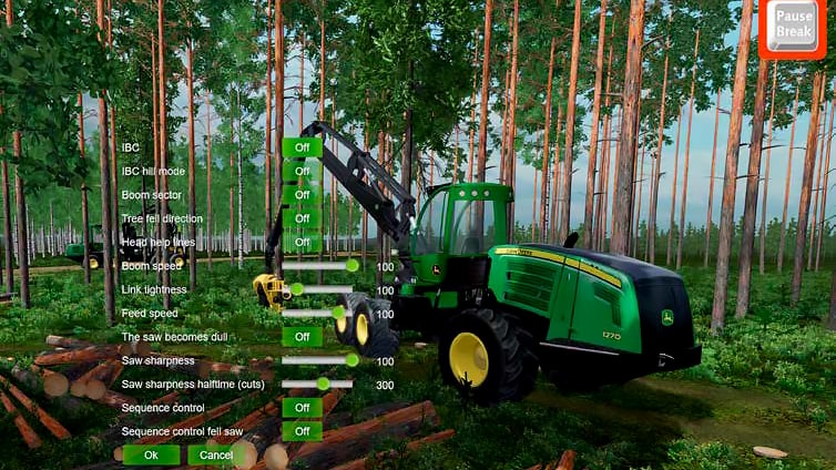 John Deere simulator display med score editor