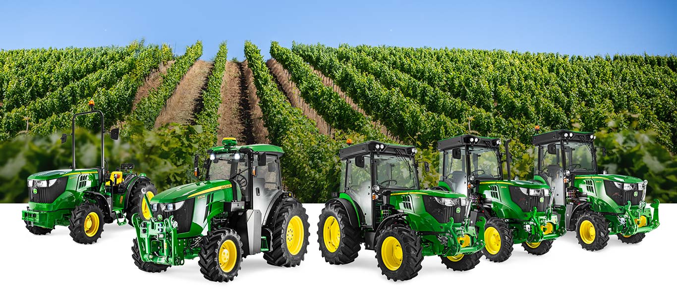 Traktorer i 5-serien för grödor av högt värde